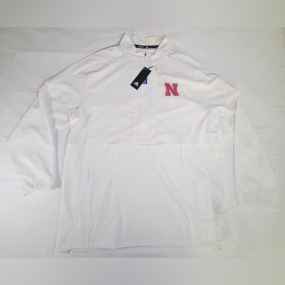 Adidas Nebraska Cornhuskers Mens XL Jacket Red White Football GameMode New - Picture 10 of 10